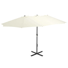 vidaXL Garden Parasol with Aluminium Pole 460x270 cm Sand 1