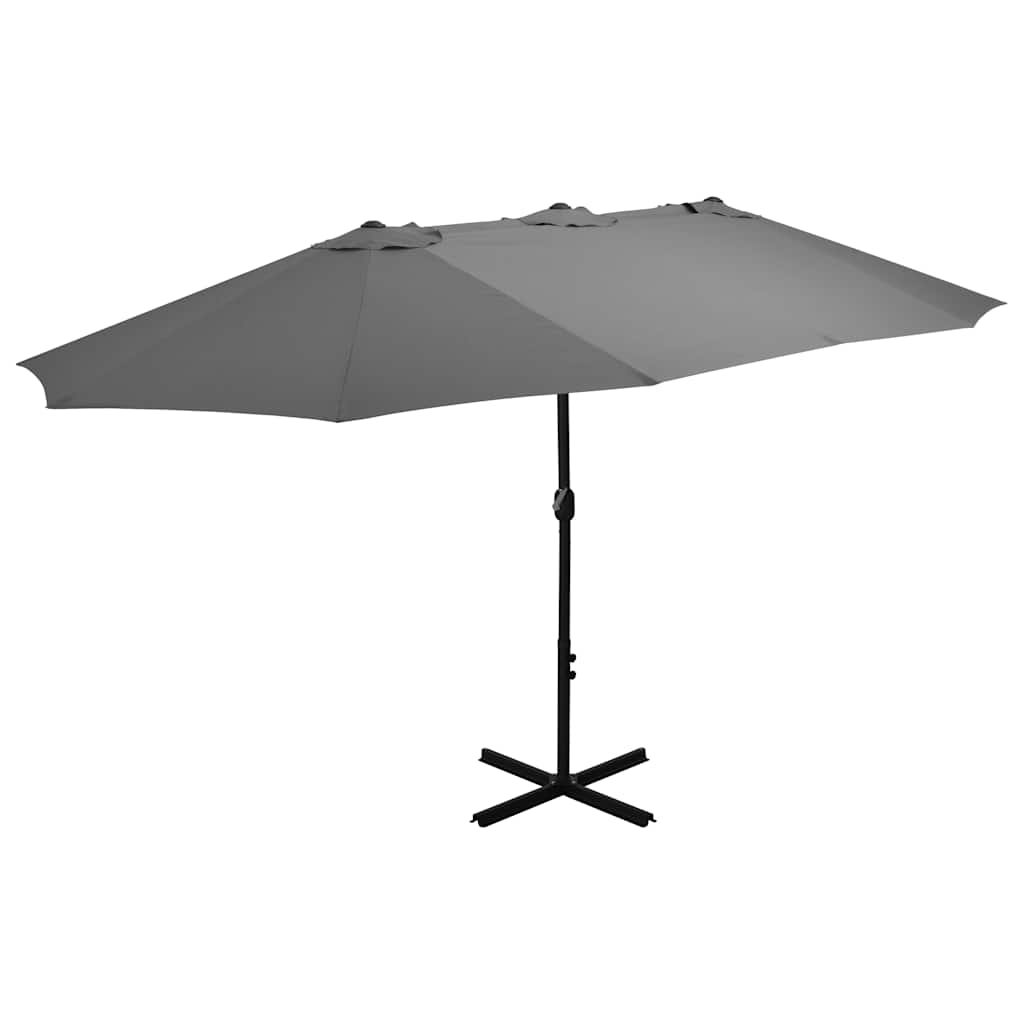 vidaXL Garden Parasol with Aluminium Pole 460x270 cm Anthracite 1