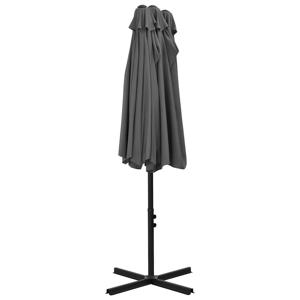 vidaXL Garden Parasol with Aluminium Pole 460x270 cm Anthracite 5