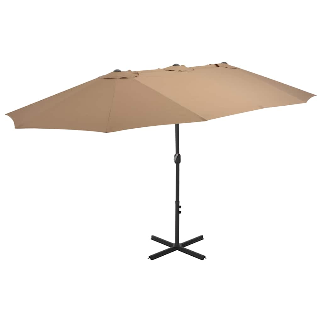 vidaXL Garden Parasol with Aluminium Pole 460x270 cm Taupe 1
