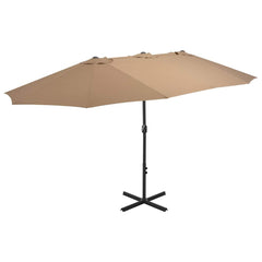 vidaXL Garden Parasol with Aluminium Pole 460x270 cm Taupe 1