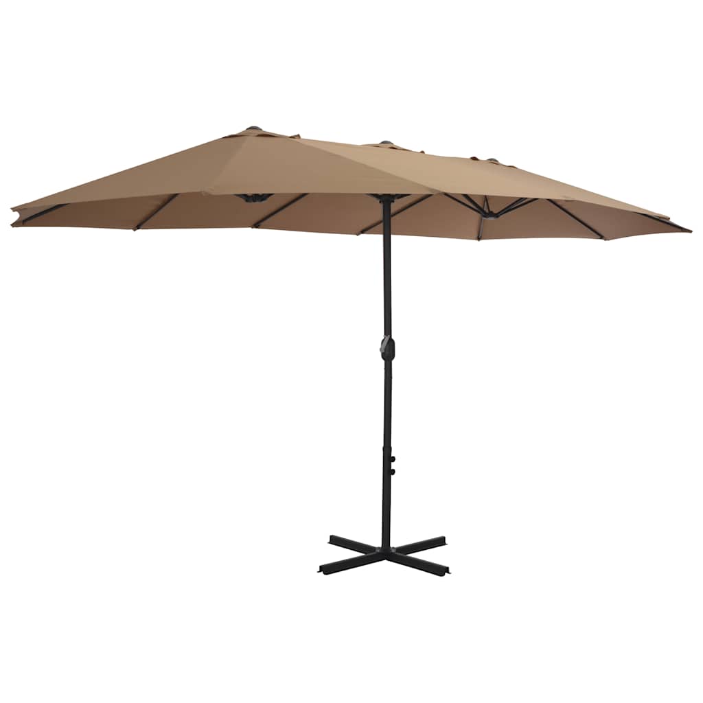 vidaXL Garden Parasol with Aluminium Pole 460x270 cm Taupe 2