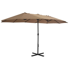 vidaXL Garden Parasol with Aluminium Pole 460x270 cm Taupe 2