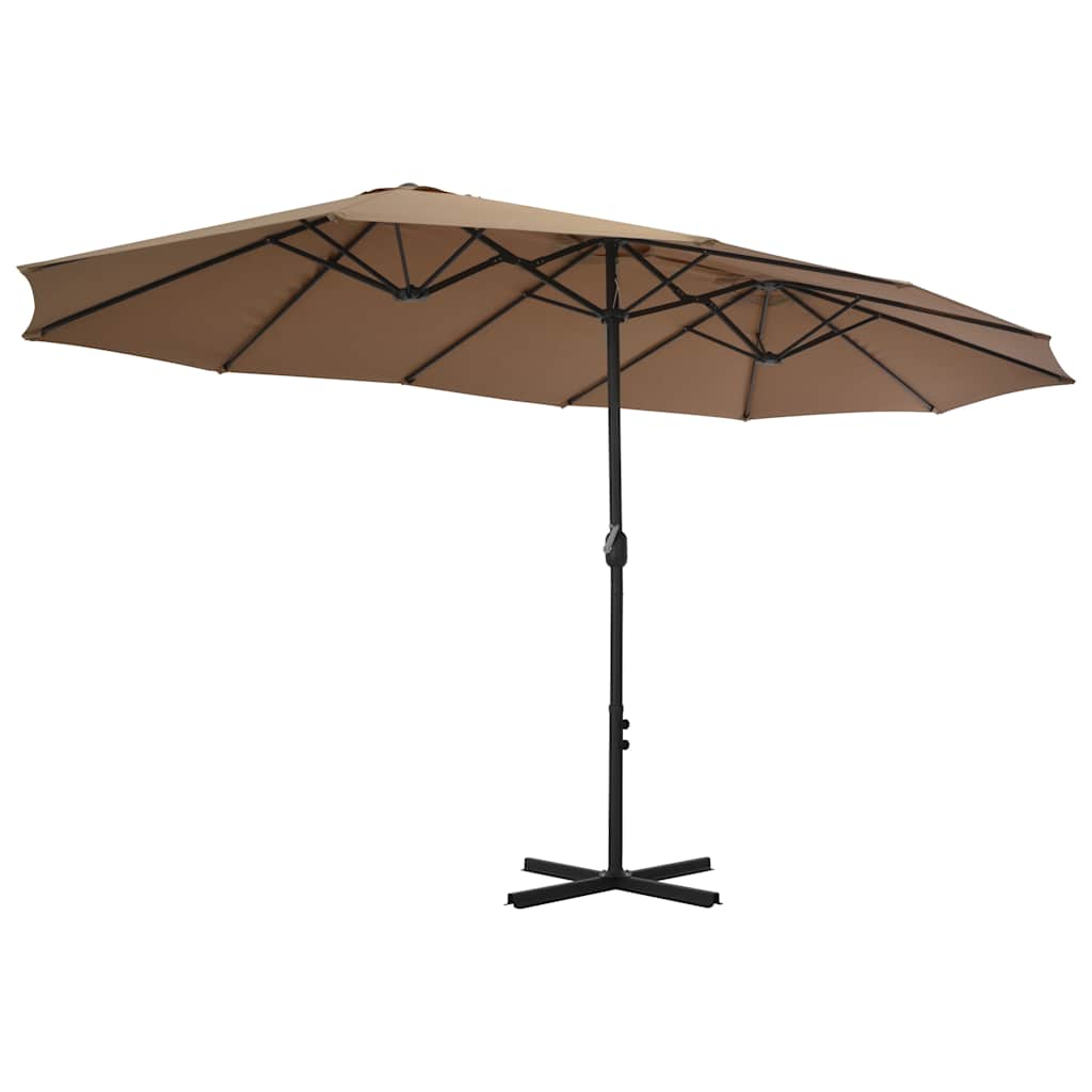 vidaXL Garden Parasol with Aluminium Pole 460x270 cm Taupe 3