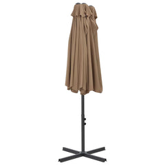 vidaXL Garden Parasol with Aluminium Pole 460x270 cm Taupe 5