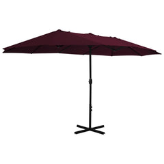 vidaXL Garden Parasol | Bordeaux Red | Polyester, Aluminium | Extra large 2