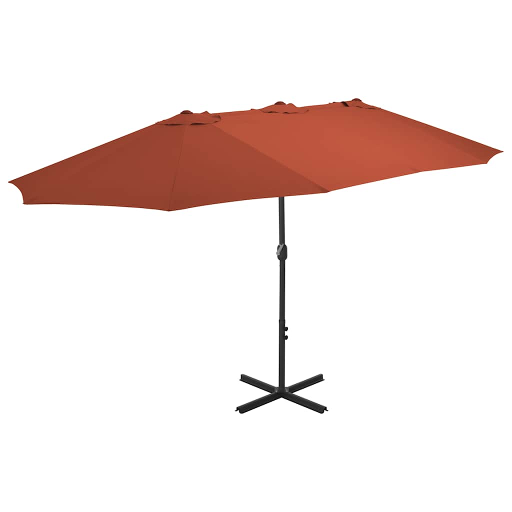 vidaXL Garden Parasol with Aluminium Pole 460x270 cm Terracotta 1