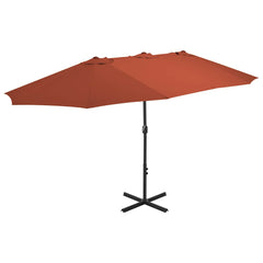 vidaXL Garden Parasol with Aluminium Pole 460x270 cm Terracotta 1