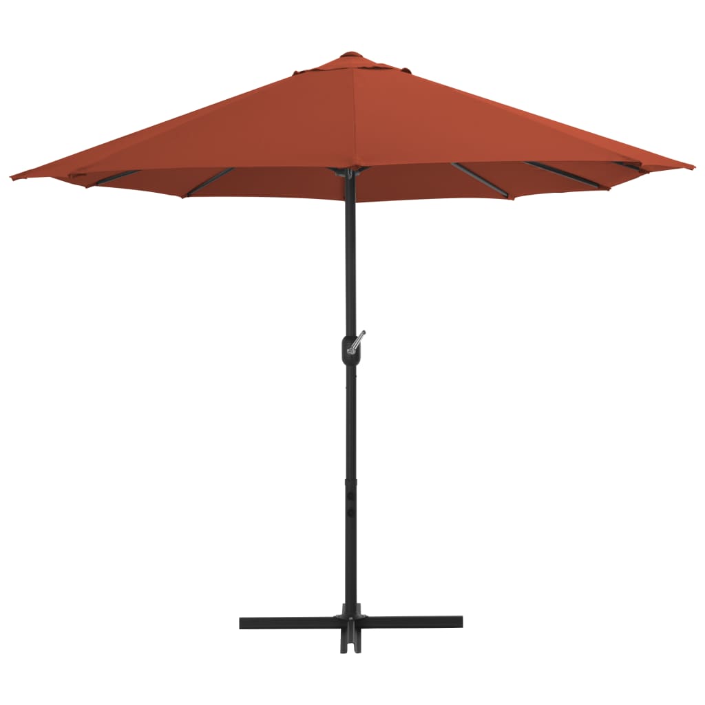 vidaXL Garden Parasol with Aluminium Pole 460x270 cm Terracotta 3