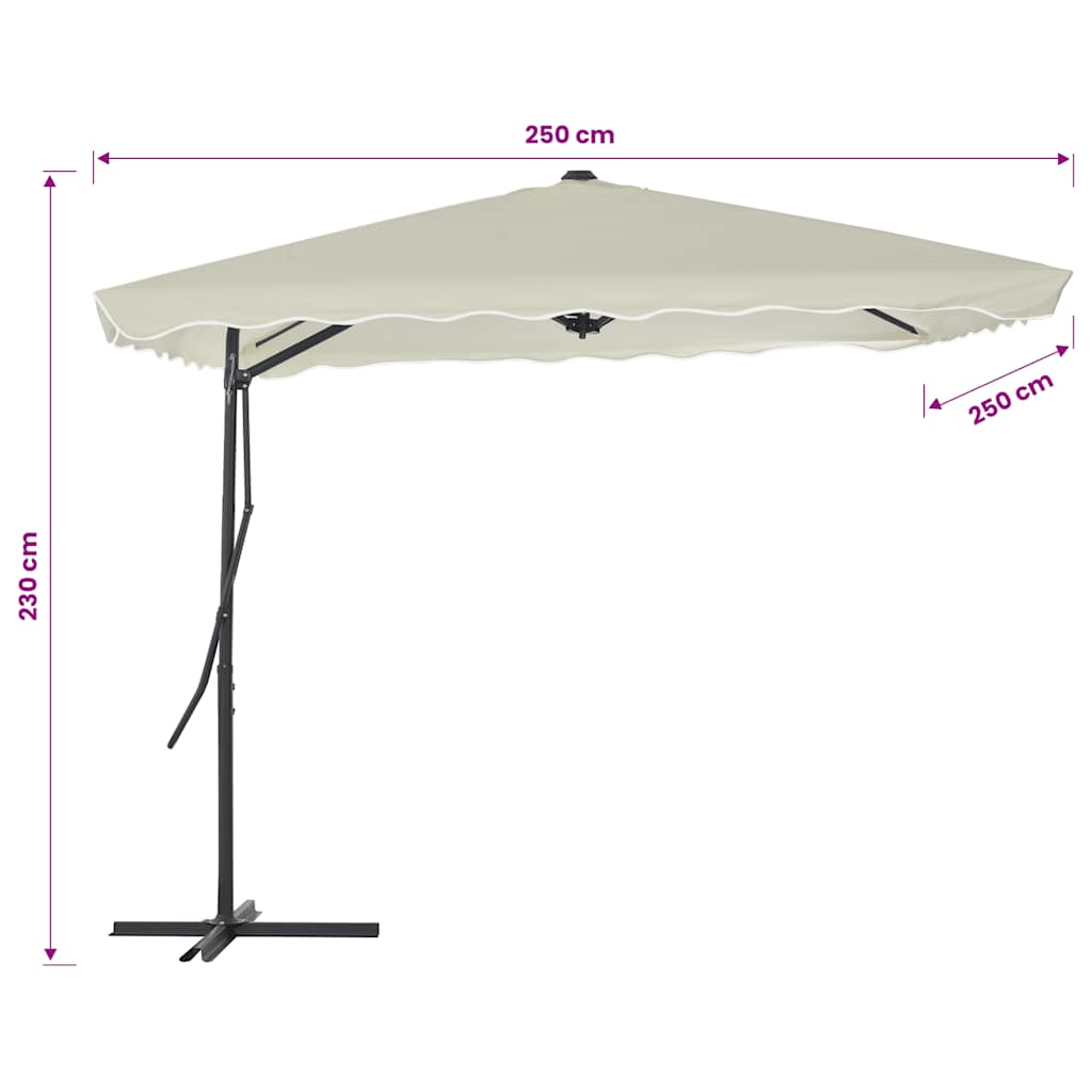 vidaXL Garden Parasol | Sand | Polyester | 250x250 cm | Rotatable 5