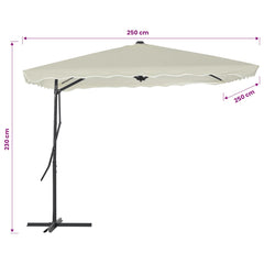 vidaXL Garden Parasol | Sand | Polyester | 250x250 cm | Rotatable 5