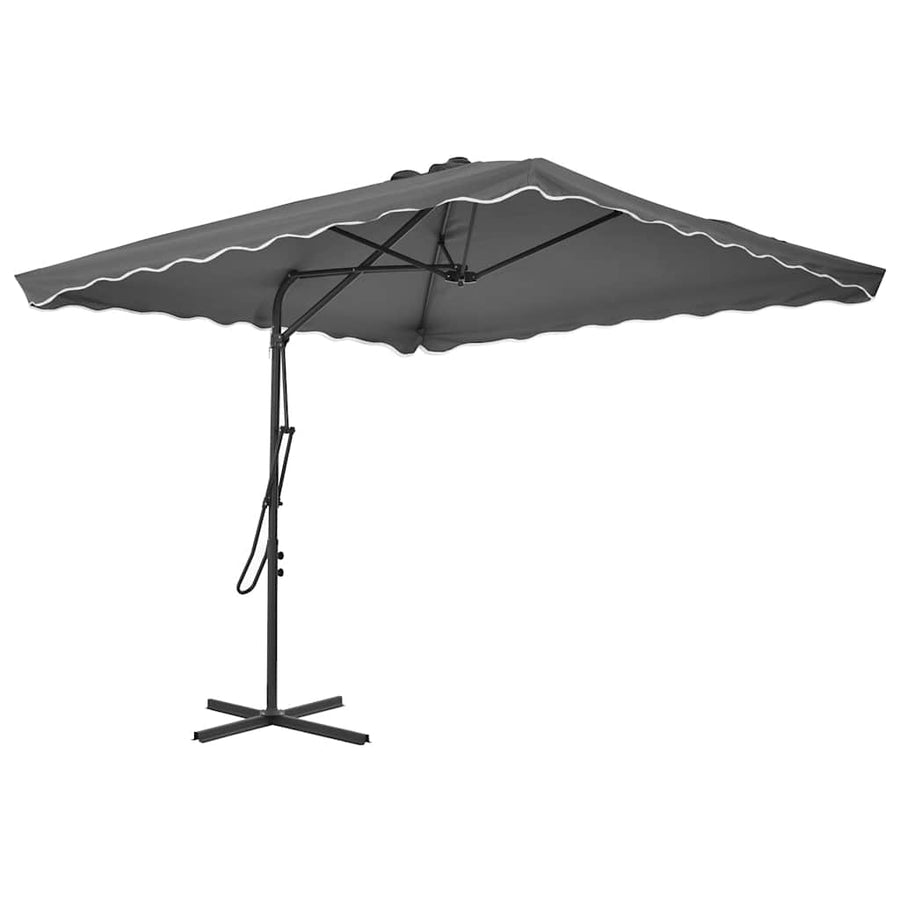 Outdoor Parasol with Steel Pole 250x250 cm Anthracite