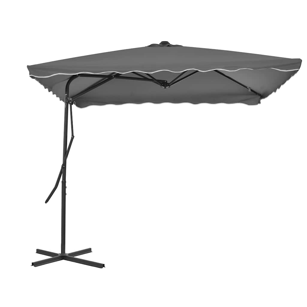vidaXL Garden Parasol | Anthracite | Polyester fabric and steel pole 2