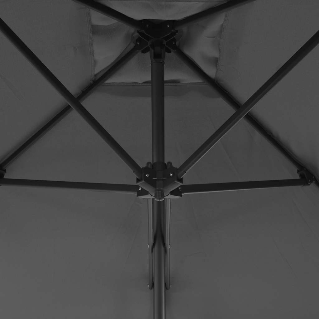 vidaXL Garden Parasol | Anthracite | Polyester fabric and steel pole 4