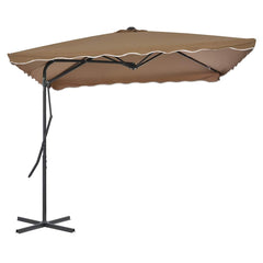 vidaXL Garden Parasol with Steel Pole 250x250 cm Taupe 2