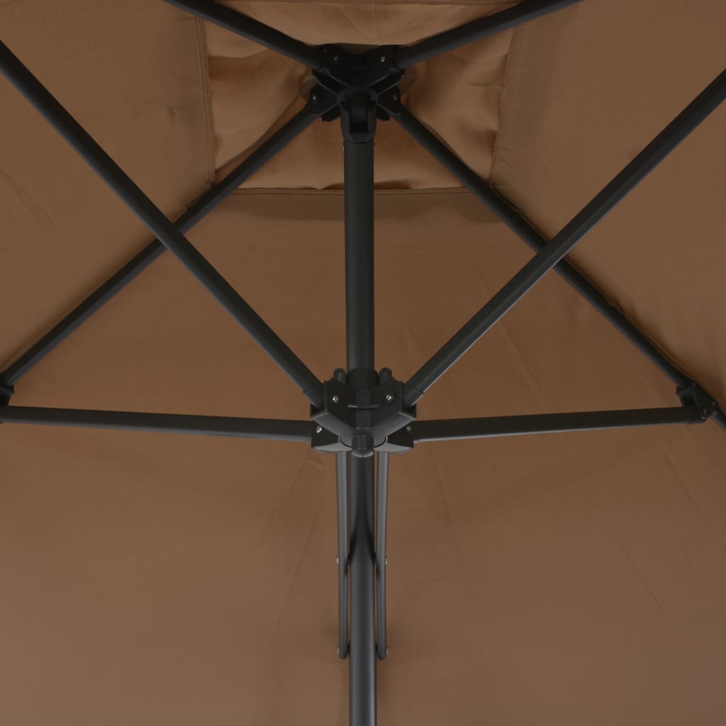 vidaXL Garden Parasol with Steel Pole 250x250 cm Taupe 5