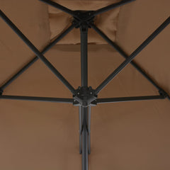 vidaXL Garden Parasol with Steel Pole 250x250 cm Taupe 5