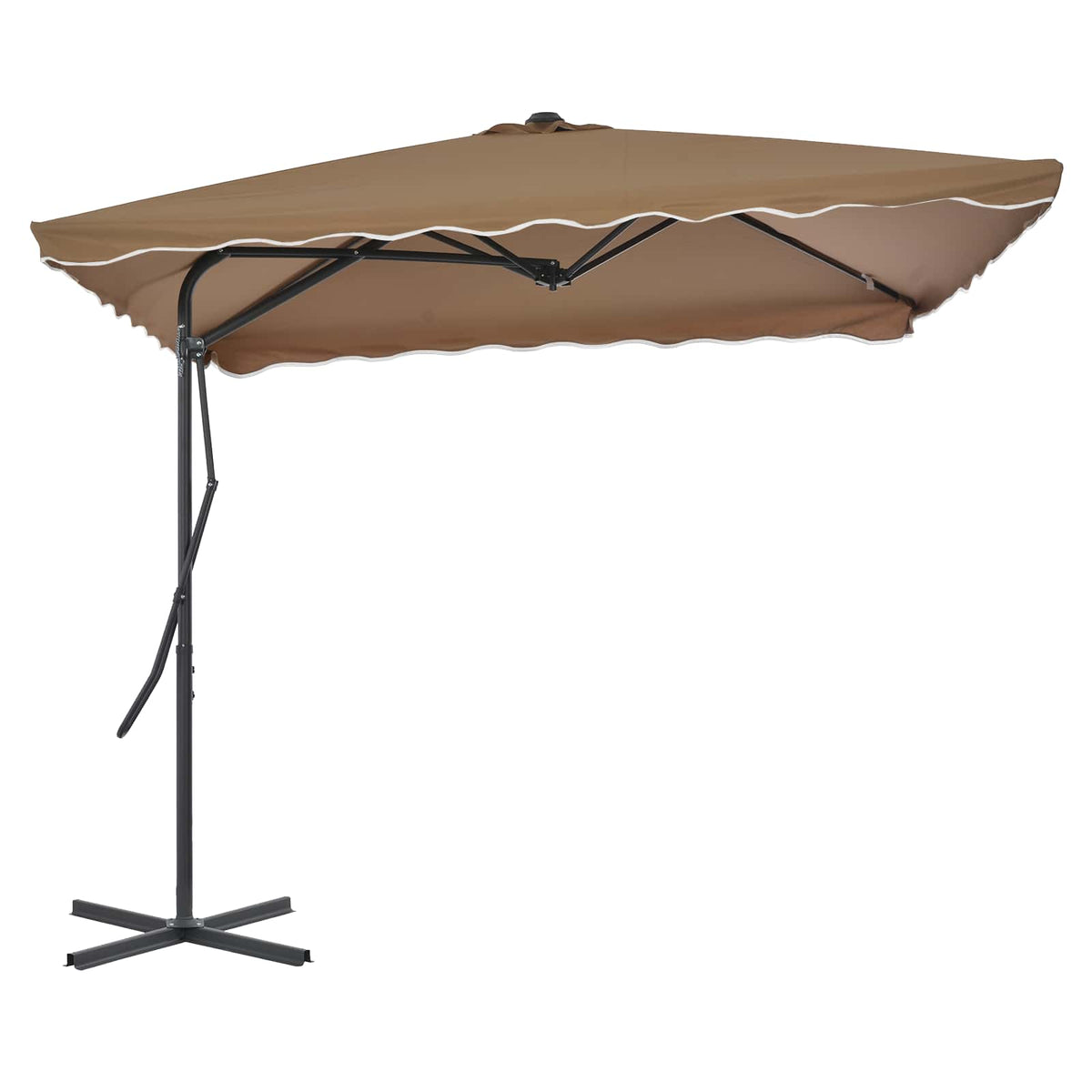 Outdoor Parasol with Steel Pole 250x250 cm Taupe