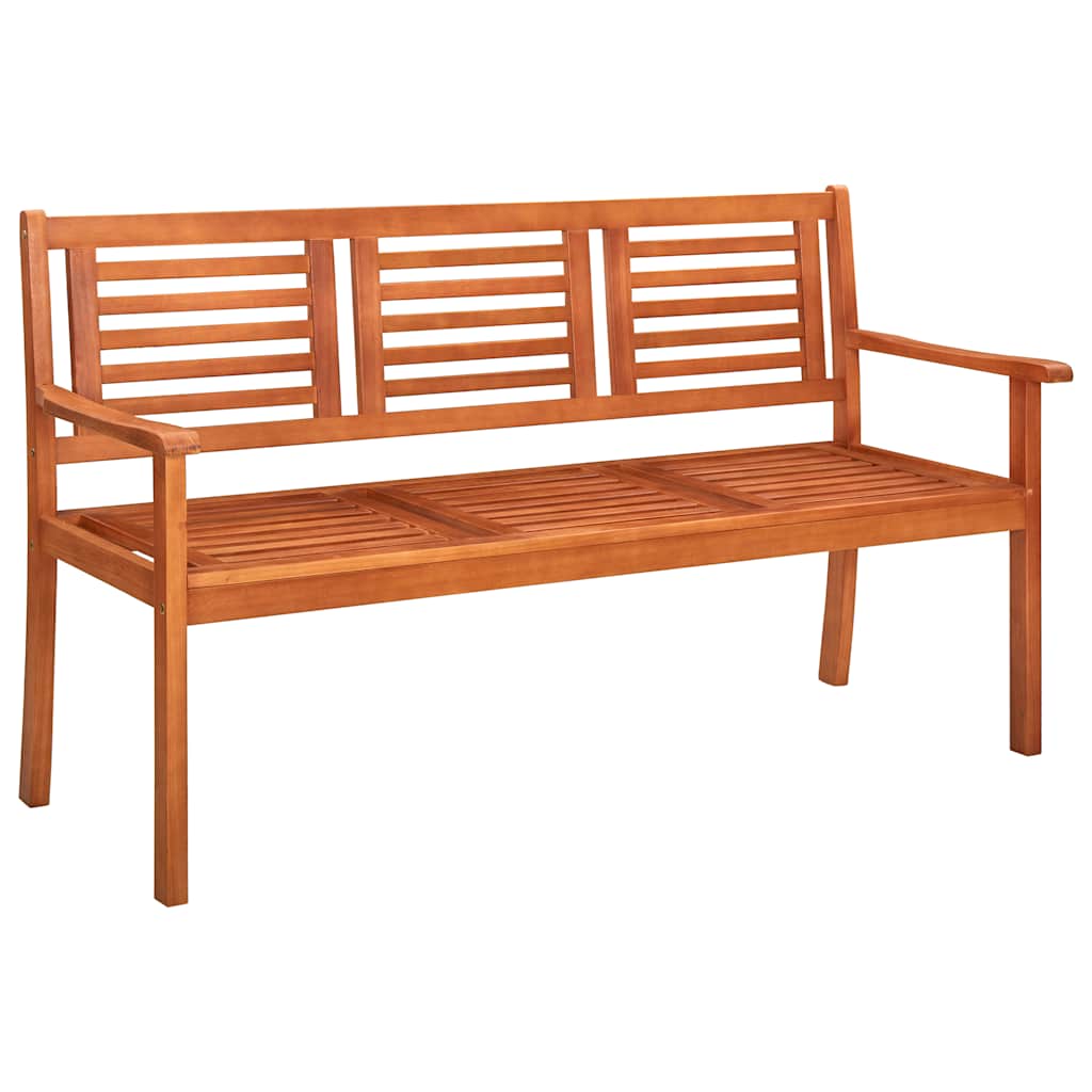 vidaXL 3-Seater Garden Bench 150 cm Solid Eucalyptus Wood 1