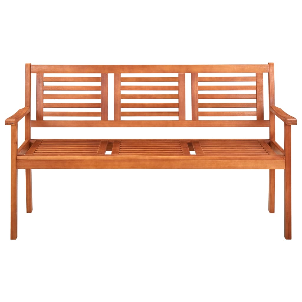 vidaXL 3-Seater Garden Bench 150 cm Solid Eucalyptus Wood 2