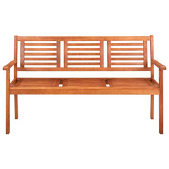 vidaXL 3-Seater Garden Bench 150 cm Solid Eucalyptus Wood 2