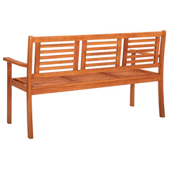 vidaXL 3-Seater Garden Bench 150 cm Solid Eucalyptus Wood 3