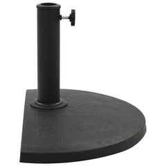 vidaXL Parasol Base Half Round Polyresin 9 kg Black 2