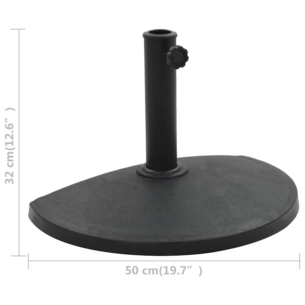 vidaXL Parasol Base Half Round Polyresin 9 kg Black 6