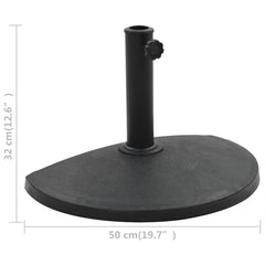 vidaXL Parasol Base Half Round Polyresin 9 kg Black 6