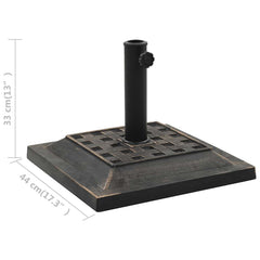 vidaXL Parasol Base | Bronze | Polyresin | 12 kg | Decorative Inlays 6
