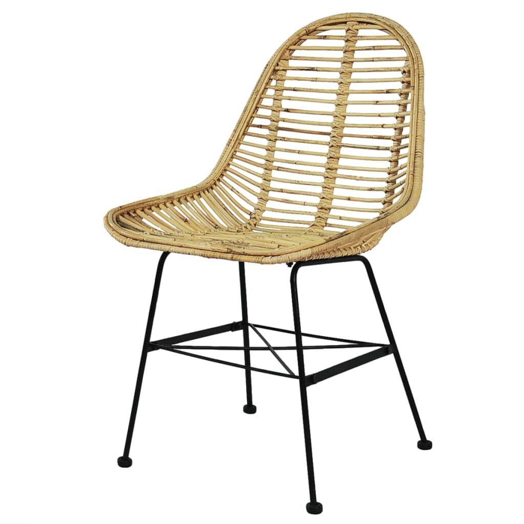 vidaXL Dining Chairs 6 pcs Natural Rattan 2