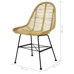 vidaXL Dining Chairs 6 pcs Natural Rattan 5