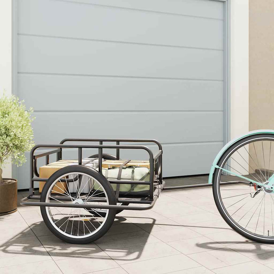 vidaXL Bike Trailer 130x73x48,5 cm Steel Black 1