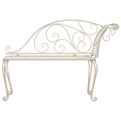 vidaXL Garden Chaise Lounge 128 cm Metal Antique White 2