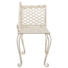vidaXL Garden Chaise Lounge 128 cm Metal Antique White 3