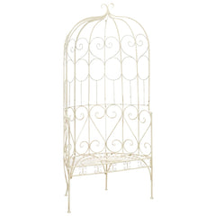 vidaXL Garden Bench 95 cm Iron Antique White 1