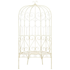 vidaXL Garden Bench 95 cm Iron Antique White 2