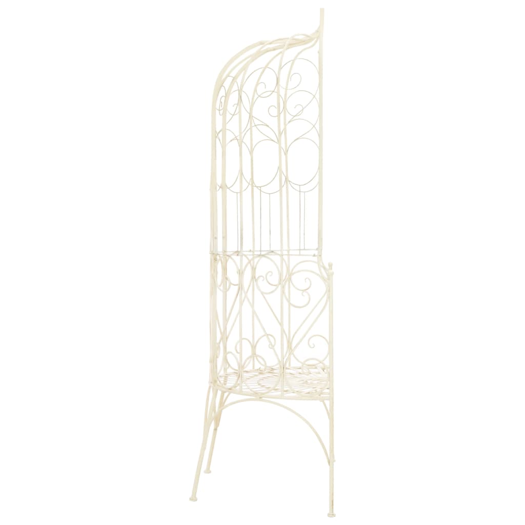 vidaXL Garden Bench 95 cm Iron Antique White 3