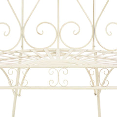 vidaXL Garden Bench 95 cm Iron Antique White 5