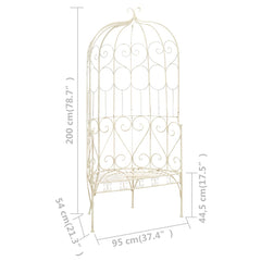 vidaXL Garden Bench 95 cm Iron Antique White 6