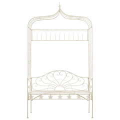 vidaXL Garden Bench 122 cm Iron Antique White 2