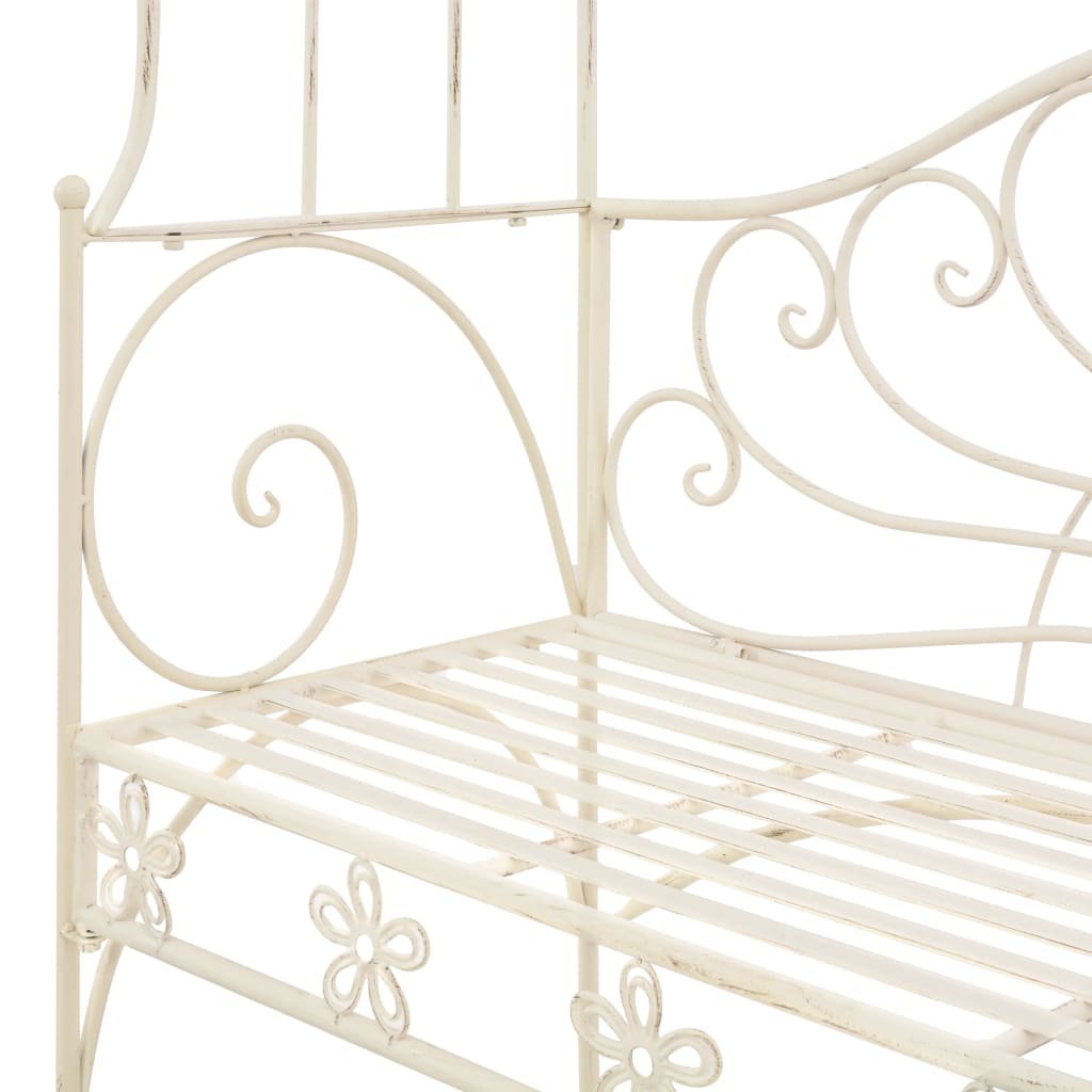 vidaXL Garden Bench 122 cm Iron Antique White 5