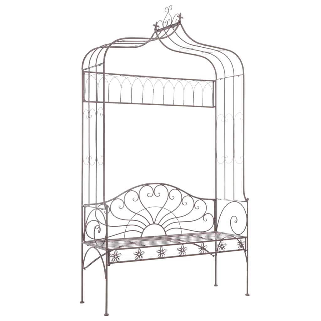 vidaXL Garden Bench 122 cm Iron Antique Brown 1