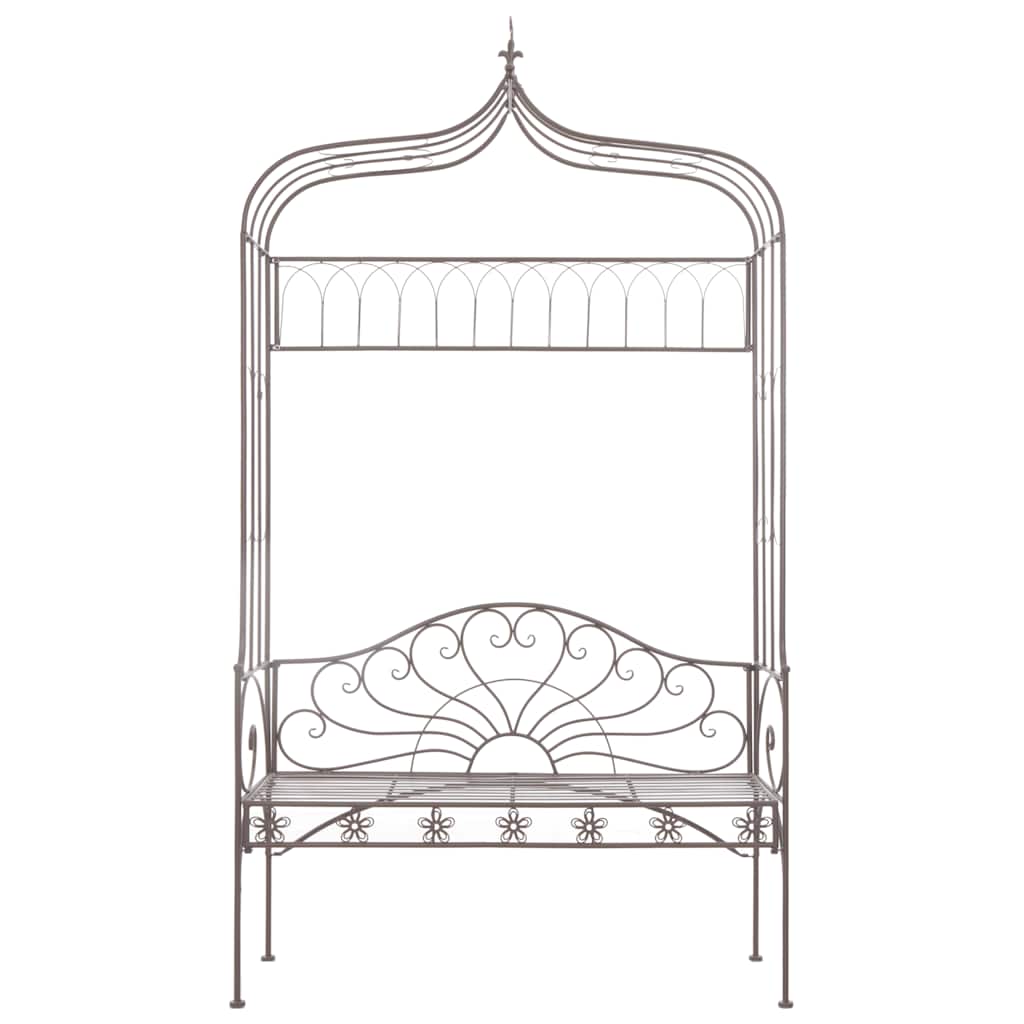 vidaXL Garden Bench 122 cm Iron Antique Brown 2