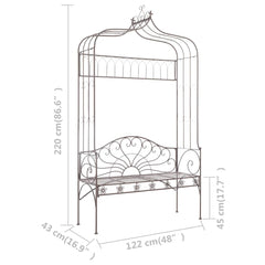 vidaXL Garden Bench 122 cm Iron Antique Brown 6