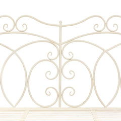 vidaXL Garden Bench 104 cm Iron Antique White 4