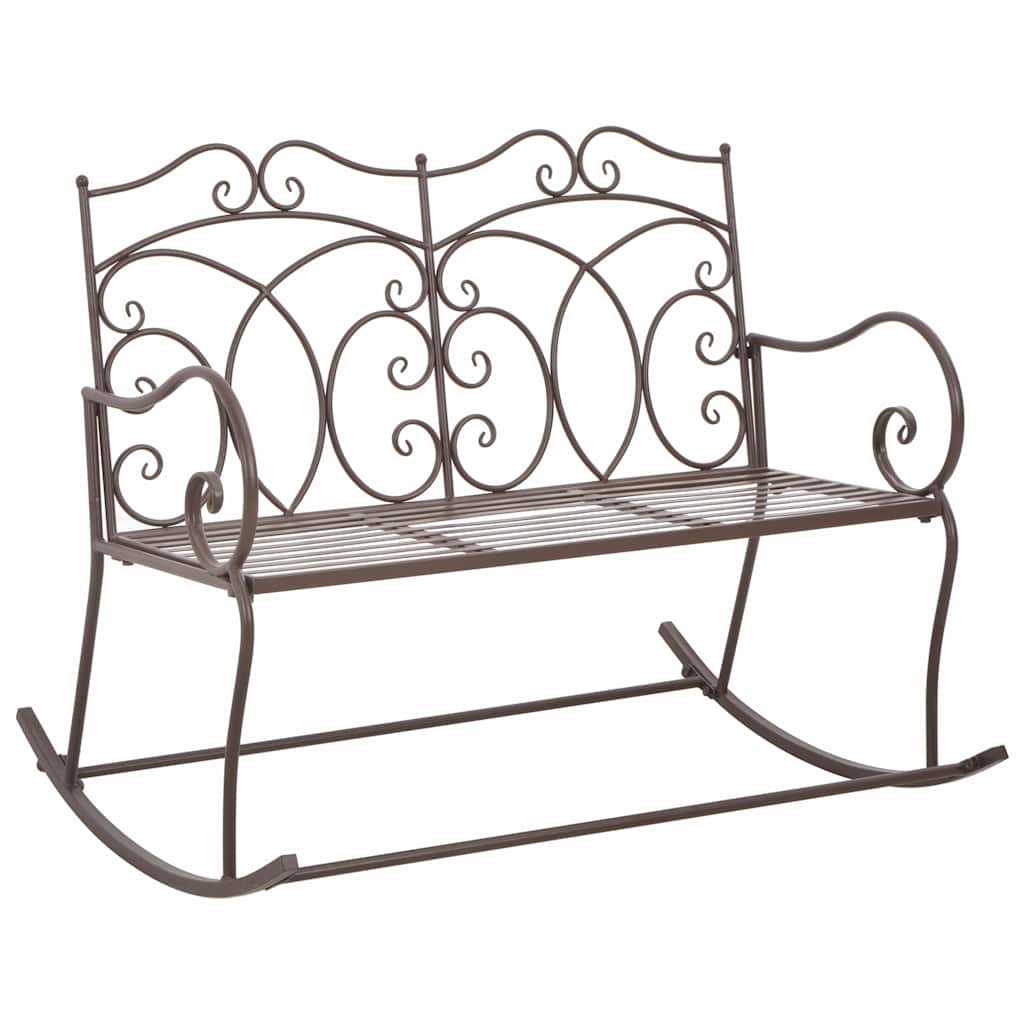 vidaXL Garden Bench 104 cm Iron Antique Brown 1
