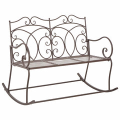 vidaXL Garden Bench 104 cm Iron Antique Brown 1