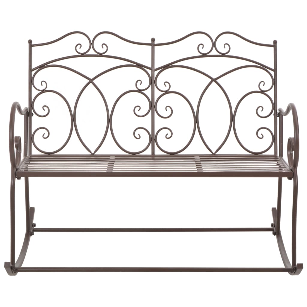 vidaXL Garden Bench 104 cm Iron Antique Brown 2