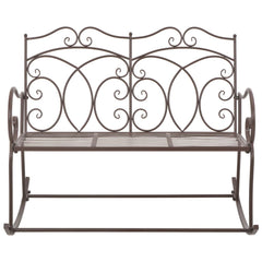 vidaXL Garden Bench 104 cm Iron Antique Brown 2